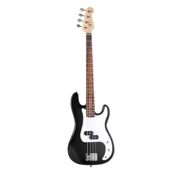 Full Size 4 String Electric Bass Guitar with Strap Bag-Black {1}