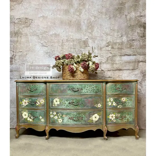 Redesign With Prima Decor Transfers - Painted Florals - total sheet size 24"x 35" , cut into 3 sheets 655350656522 {3}