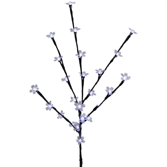 Northlight Pre-Lit Cherry Blossom Artificial Tree Branches- 2.5' - LED Pure White - Set of 3 Black {5}