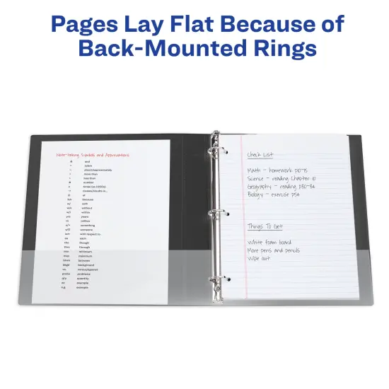 Avery Economy 3 Ring Binders, 1.5 Inch Round Rings, Spine Label Holder, 4 Black Binders (01689) {5}