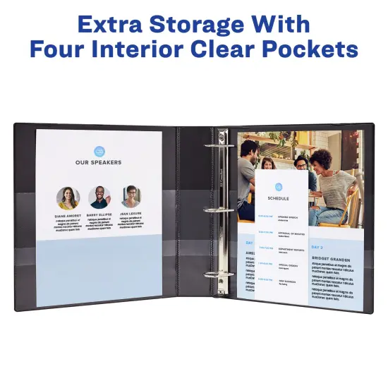 Avery Durable 3 Ring Binders, 2 Inch Slant Rings, 2 Red Binders (46015) {4}