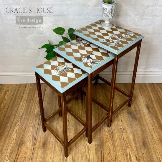 Redesign With Prima Decor Transfers - Gold Harlequin - total sheet size 24"x 35" , cut into 2 sheets 655350657741 {4}