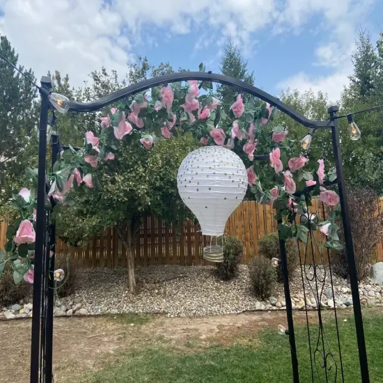 Artificial Pink Rose Garland Silk Rose Vines Hanging Fake Flower Garlands for Wedding Party Table Garden Arch Wall Home Room Decor {6}