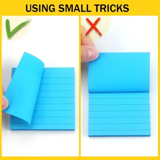 8 Pads Lined Sticky Notes 3x3 Sticky Notes with Lines Self-Stick Note Pads 8 Bright Multi Colors, 85 Sheets/Pad {4}