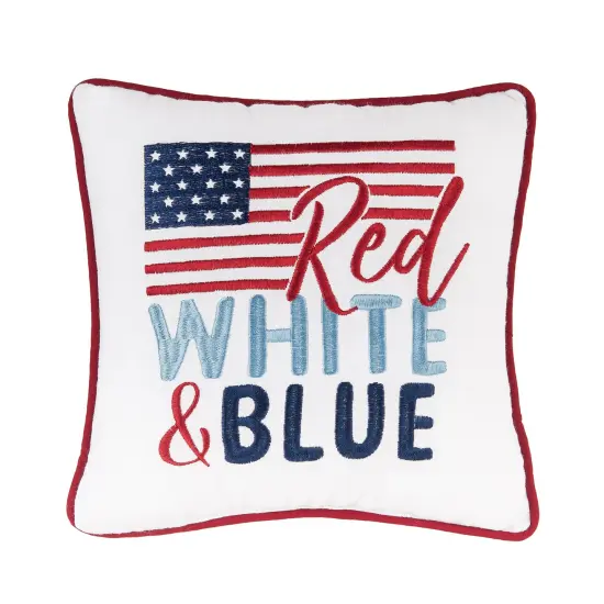 "Red White & Blue" USA Flag Petite Accent Pillow, 10" x 10" {1}