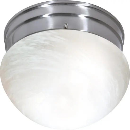 Nuvo 2-Light 10" Flush Mount w/ Medium Alabaster Mushroom in Brushed Nickel {1}