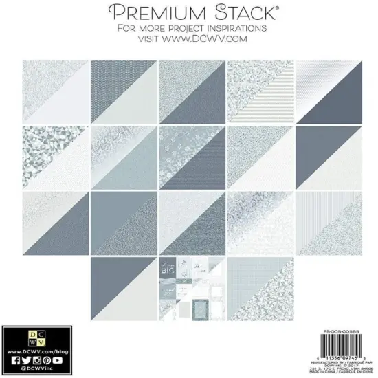 DCWV&reg;️ SILVER LEAF PAPER STACK 12"X12" 12/PKG PS-005-00565 {3}