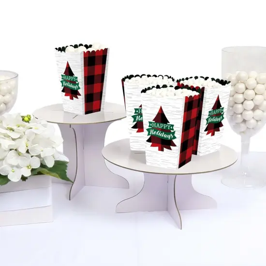 Big Dot of Happiness Holiday Plaid Trees - Buffalo Plaid Christmas Party Favor Popcorn Treat Boxes - Set of 12 {4}
