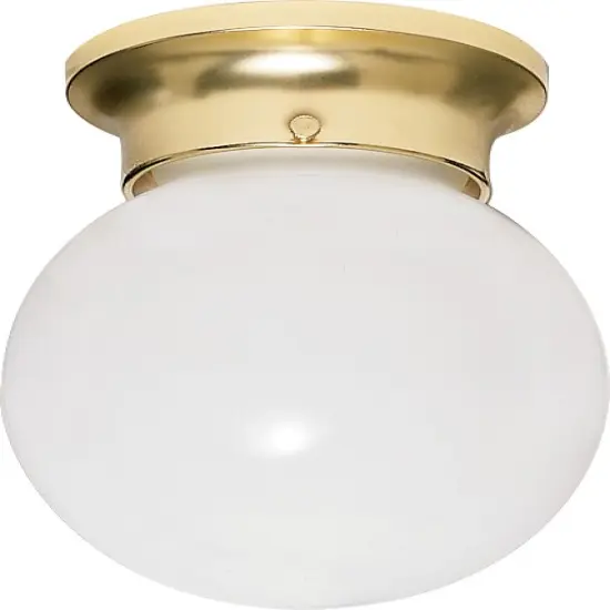 Nuvo 1-Light 6" Flush Mount Close-to-Ceiling Light Fixture in Polished Brass {1}