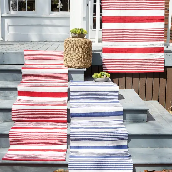 2'0" x 5'0" Red & White 4th of July Patriotic Woven Indoor Rug {4}