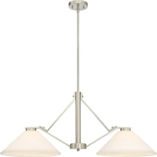 Nome 2-Light Island Pendant Light Fixture in Brushed Nickel Finish {1}