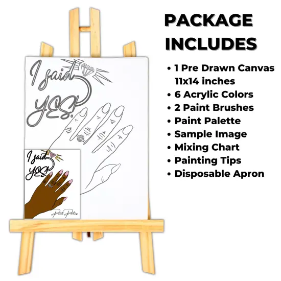 "The Proposal" DIY Canvas Art Kit for Adults Beginner, Acrylic Paint, Size 11x14 inch {2}