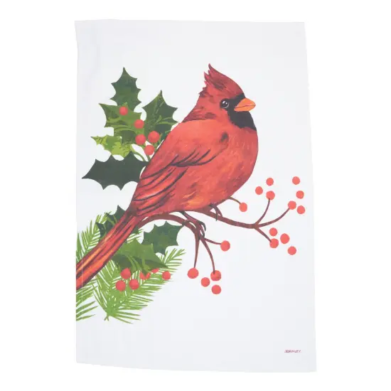 Winter Cardinal Printed Cotton Flour Sack Kitchen Towel {1}