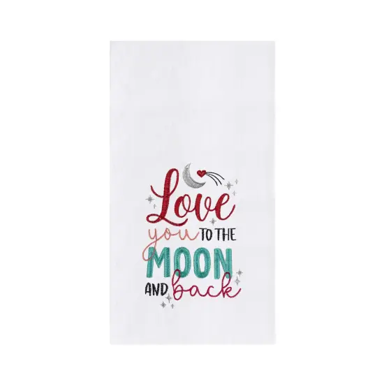 Valentine's Day "Love You To The Moon And Back" Kitchen Dishtowel {1}