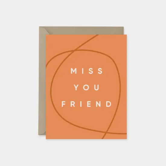 Miss You Friend Card, Modern Friendship {1}