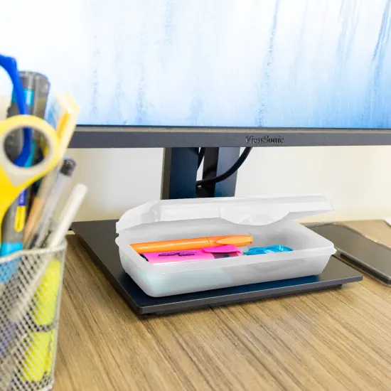 BAZIC 8" LUCENT Clear Pencil Case Organizer Box {6}