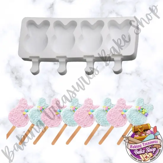 Easter Bunny Face 4 Cavity Silicone Molds {2}