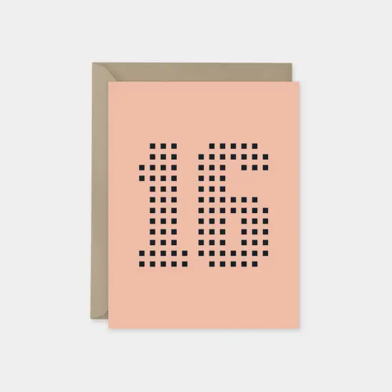 Birthday Age Card, Square Grid Number {1}