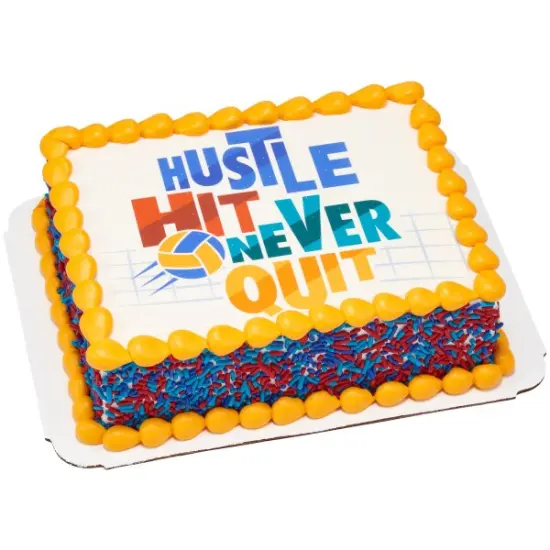 Hustle, Hit, Never Quit Edible Cake Topper Image 1/4 sheet {2}