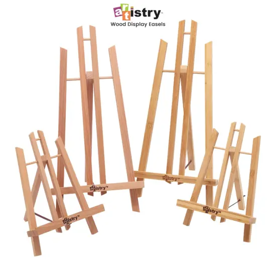 Stein Design Natural Bamboo Display Easel - Table Top Easel Stand for Painting, Adjustable A-Frame Construction, Ideal for Wedding Signage and Painting Parties {2}