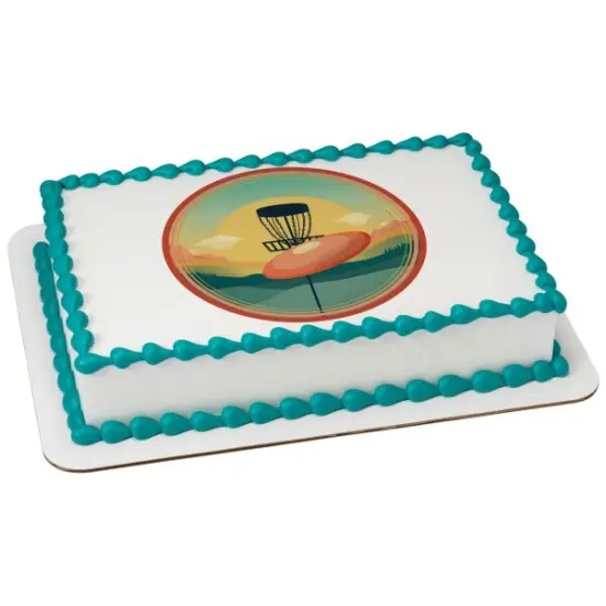 Disc Golf Edible Cake Topper Image 1/4 sheet {1}