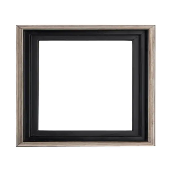 Creative Mark Illusions Floater Frame For 3/4" Deep Canvases - Black w/ Antique Silver Edge - For Galleries & Home Decor - Wood Composite Float Frame for Canvas Paintings- Complete Hanging Hardware {3}