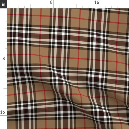 Various Fabrics by the Yard or Fat Quarter Tartan Plaid Scottish Tan Brown Black White Custom Printed Fabric by Spoonflower {2}
