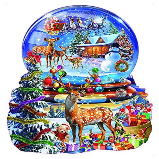 Sunsout Christmas Snow Globe 1000 pc Special Shape Christmas Jigsaw Puzzle 97182 {1}