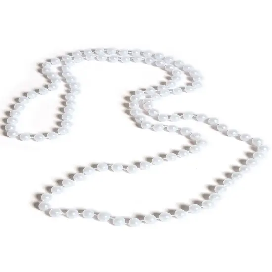 Roaring 20s Flapper Girl Costume Accessory Fancy Pearl Necklace {1}