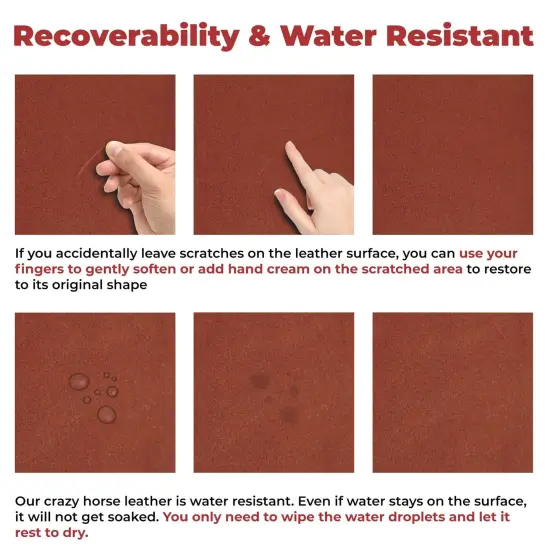 ELW Crazy Horse Leather 5-6 OZ (2-2.4mm) Full Grain Cowhide Handmade Leather for DIY, Crafts, Sheaths, Sewing, Workshop {6}