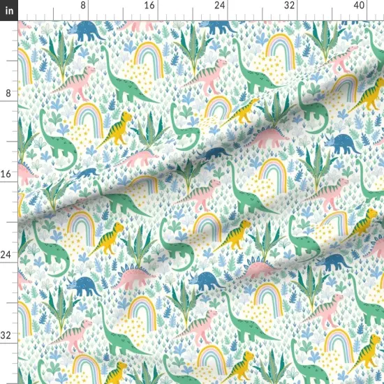 Various Fabrics by the Yard or Fat Quarter Dreams Forest Children Child Whimsical Kids Nursery Rainbow Custom Printed Fabric by Spoonflower {1}