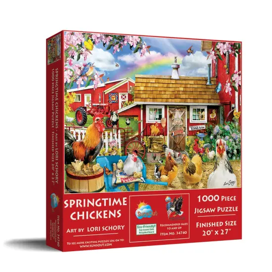 Sunsout Springtime Chickens 1000 pc Jigsaw Puzzle 34740 {3}