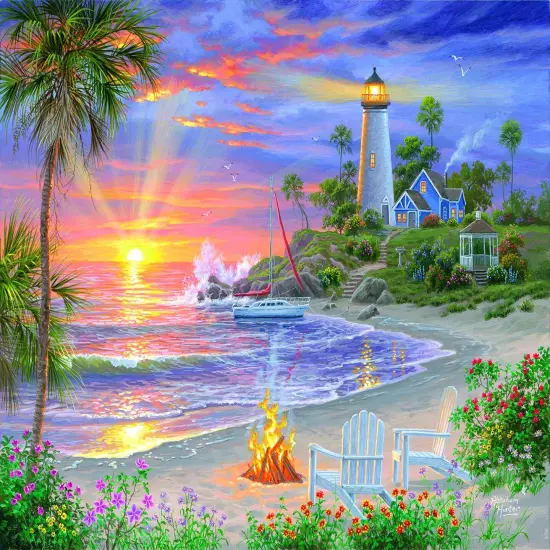Sunsout Honeymoon Sunset 500 pc Jigsaw Puzzle 69738 {1}