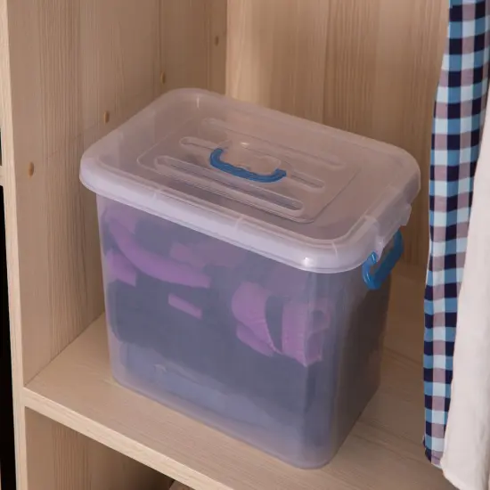 Large Clear Storage Container With Lid and Handles {4}