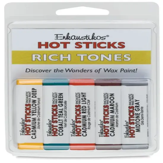 Enkaustikos Hot Sticks Encaustic Paints - Set of 5, Rich Tones, 13 ml sticks {2}