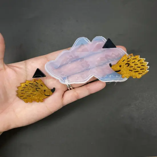 Hedgehog Porcupine Dangle Earring Mold (C7) {1}
