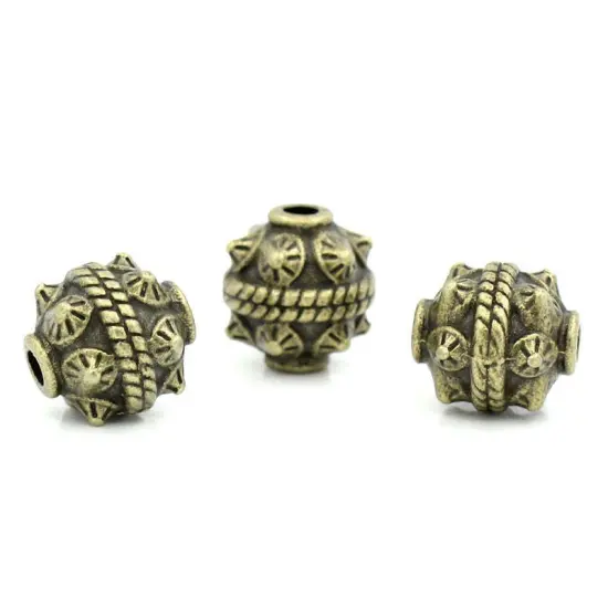 *30* 11x10mm Antique Bronze Drum Beads {4}