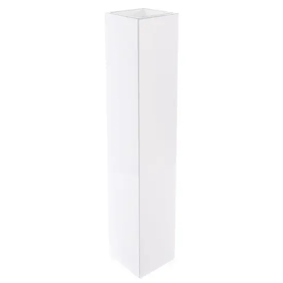 Large Tall Rectangular Wooden Modern Floor Vase - Sleek Contemporary Decor Accent for Living Room, Bedroom, Hallway and Entryway - Handcrafted Decorative Display Piece with Elegant Design Set of 2 White {3}