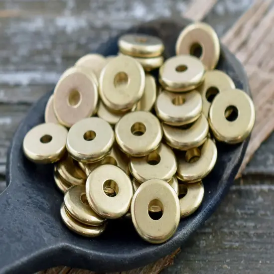 *100* 8x1mm Brass Washer Spacer Beads {1}