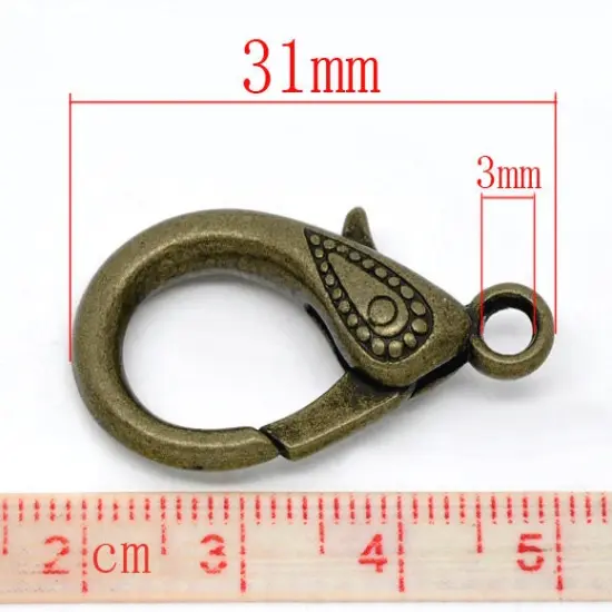 *10* 31x16mm Antique Bronze Lobster Clasps {5}