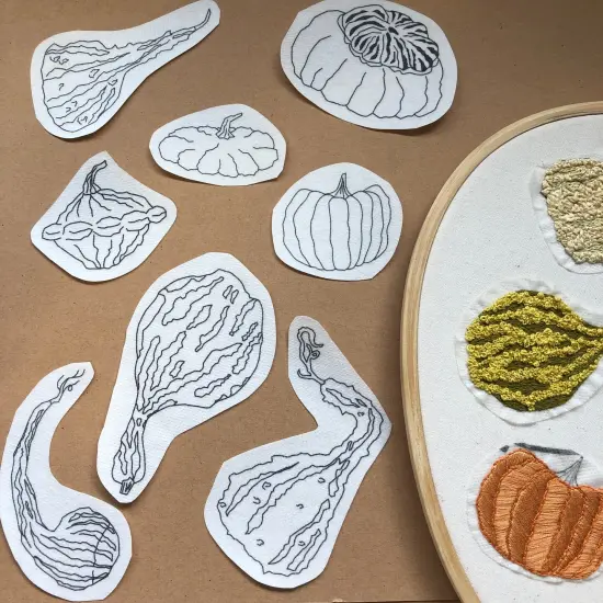 MCreativeJ Gourds - Peel Stick and Stitch Hand Embroidery Patterns for DIY Crafting {3}