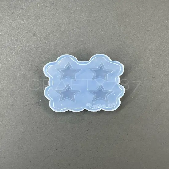 Star Stud Earring Mold, Layered Star Mold (A13) {3}