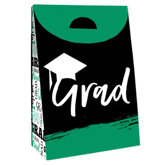 Big Dot of Happiness Green Grad - Best is Yet to Come - Green Graduation Gift Favor Bags - Party Goodie Boxes - Set of 12 {4}