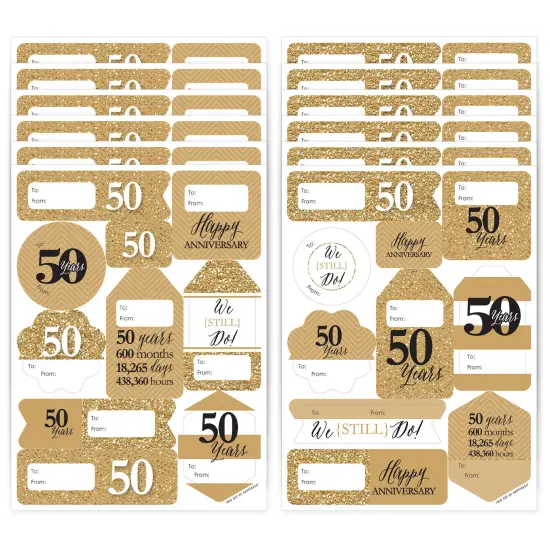 Big Dot of Happiness We Still Do 50th Wedding Anniversary Assorted Anniversary Party Gift Tag Labels To and From Stickers 12 Sheets 120 Stickers {1}