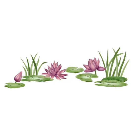 Waterlilies Wall Stencil | 2619 by Designer Stencils | Floral Stencils | {1}