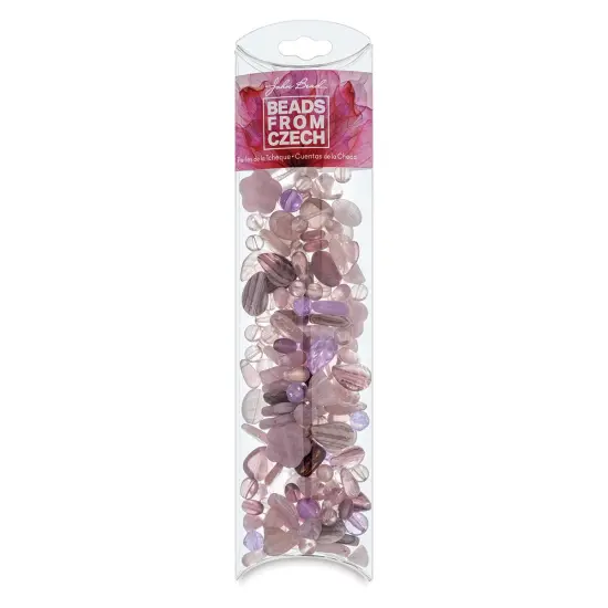 John Bead Czech Glass Bead Mix - Eggplant Souffle, 100 g {1}