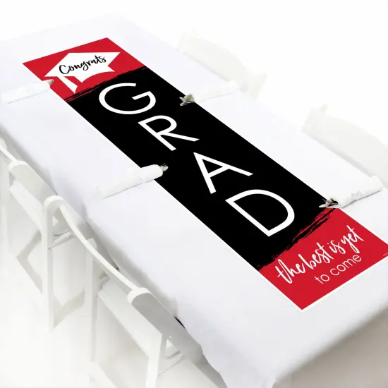 Big Dot of Happiness Red Graduation Party Door Decoration - Vertical Banner {6}