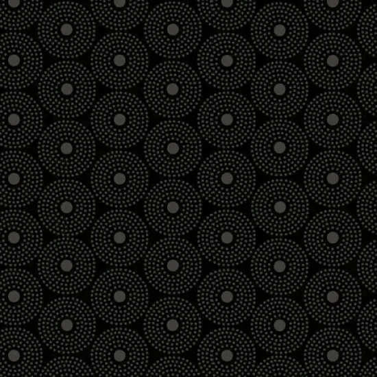 Circles Quilting Illusions Dk.Gray on Black Cotton Fabric by Quilting Treasures {2}