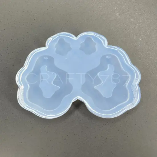 Wavy Oval Freeform Dangle Earrings Silicone Mold {3}