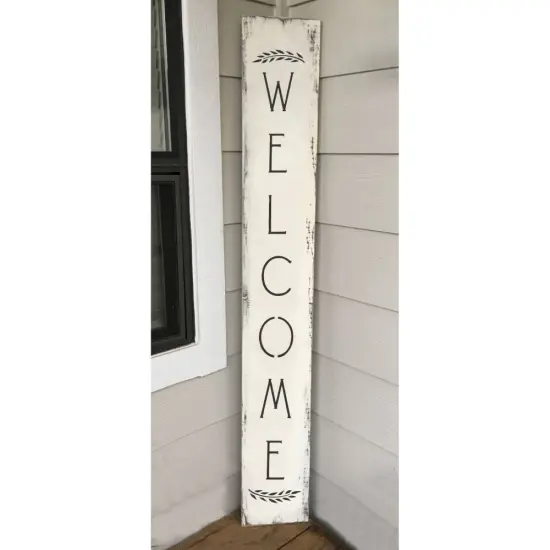 Welcome Wheat Vertical Porch Stencil {3}